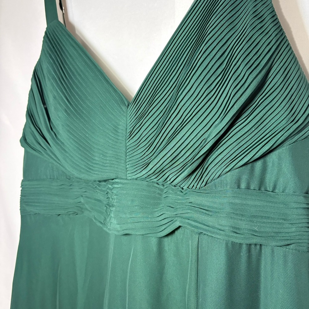 Birdy Grey Emerald Green Pleated V-Neck Maxi Dress with Pockets XXL - Picture 11 of 13